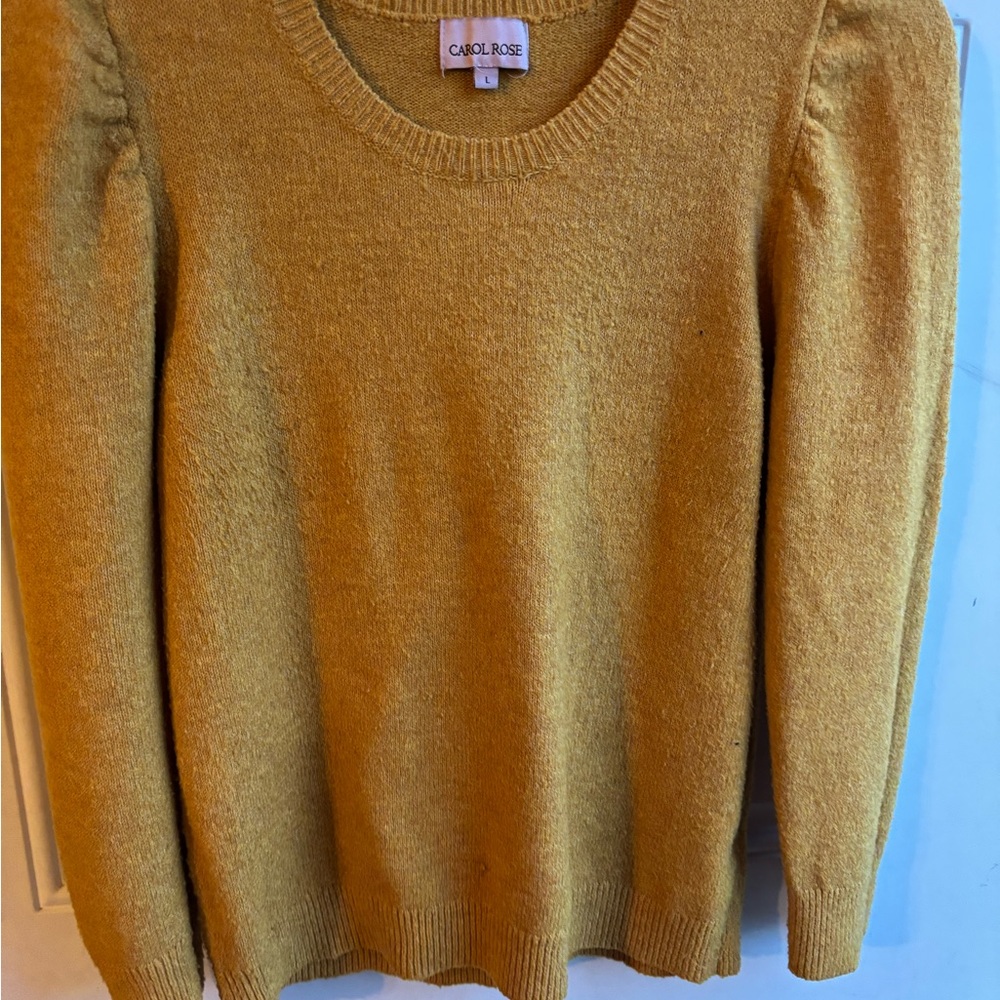 Carol Rose Mustard Crew Neck Sweater